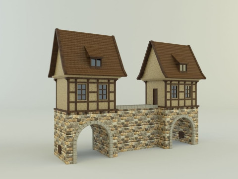 Model house 1 medieval castle 3D Model