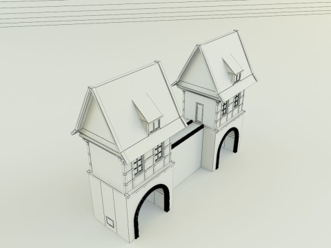 Model house 1 medieval castle 3D Model
