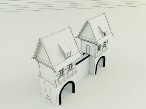 Model house 1 medieval castle 3D Model