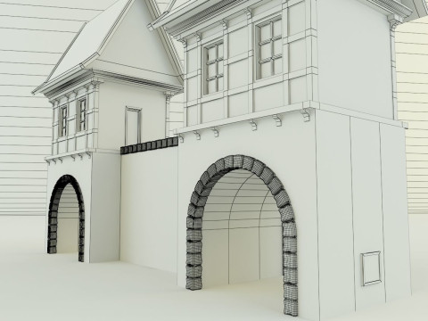 Model house 1 medieval castle 3D Model
