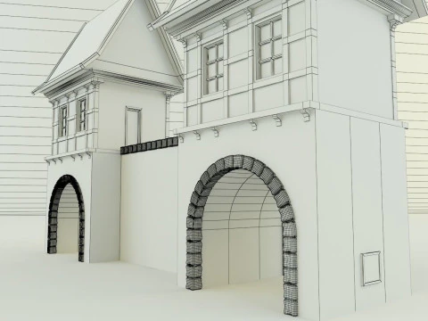 Model house 1 medieval castle 3D Model