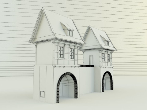 Model house 1 medieval castle 3D Model