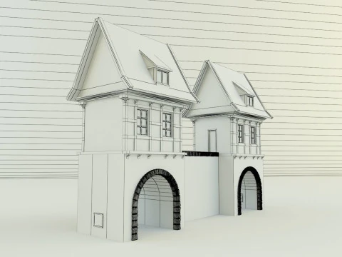 Model house 1 medieval castle 3D Model