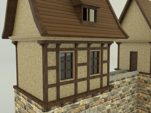 Model house 1 medieval castle 3D Model