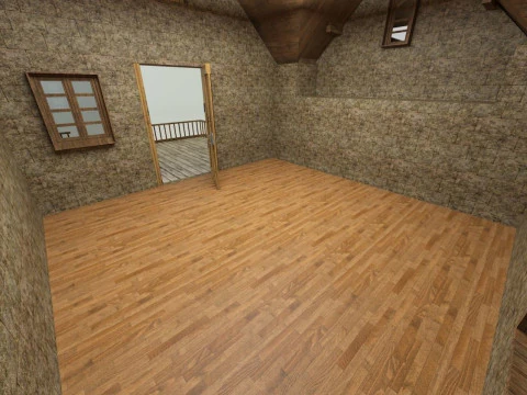 Model Houses 2 wooden house with stairs 3D Model