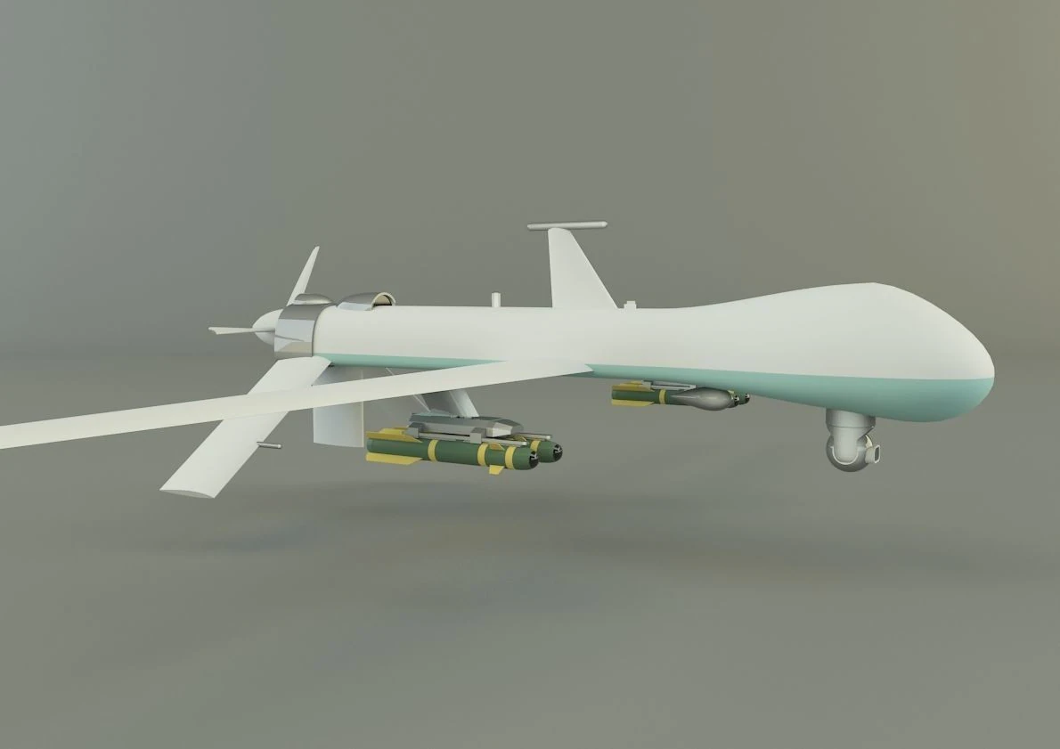 Predator unmanned aerial vehicle 3D Model .c4d .max .obj .3ds .fbx .stl .blend 