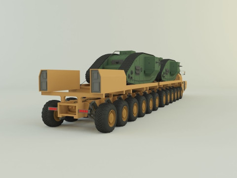 Maz-7907- Mark V tank military vehicle 3D Model