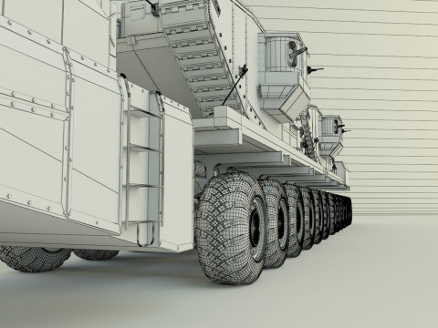 Maz-7907- Mark V tank military vehicle 3D Model