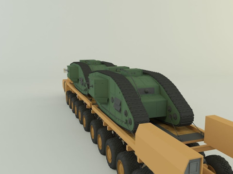 Maz-7907- Mark V tank military vehicle 3D Model