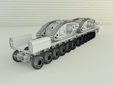 Maz-7907- Mark V tank military vehicle 3D Model