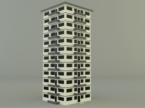 High rise apartment model 3D 模型