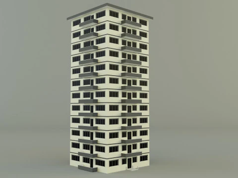 Y&uuml;ksek katlı apartman modeli 3D Model