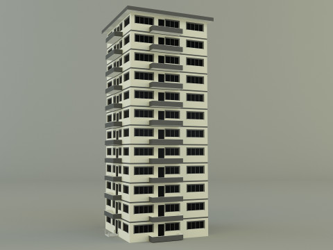 High rise apartment model 3D 模型