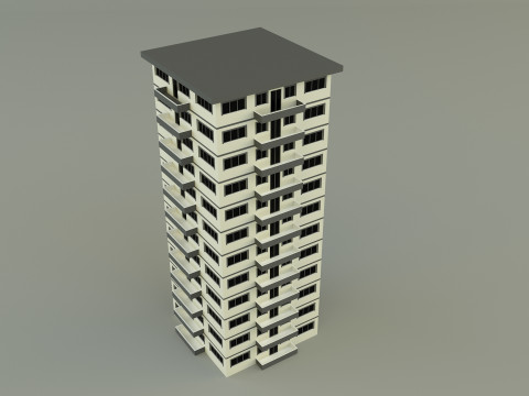 High rise apartment model 3D 模型