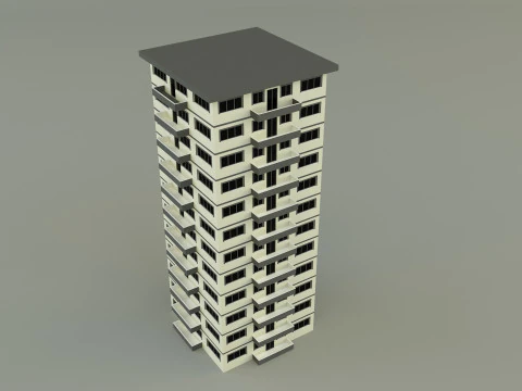 High rise apartment model 3D Model