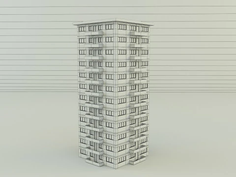 High rise apartment model 3D Model