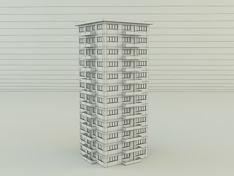 High rise apartment model 3D 模型