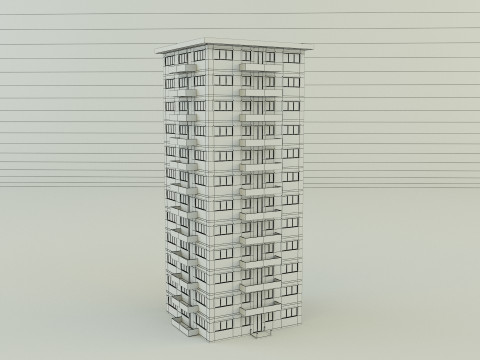 High rise apartment model 3D 模型
