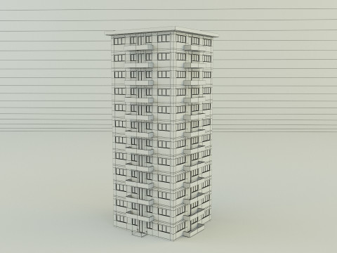 High rise apartment model 3D 模型