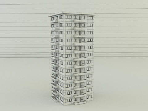 High rise apartment model 3D 模型