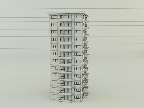 High rise apartment model 3D 模型