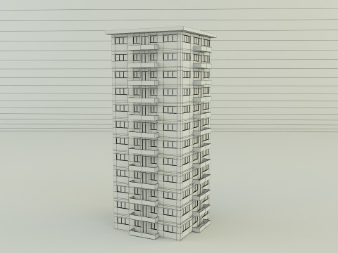 High rise apartment model 3D 模型