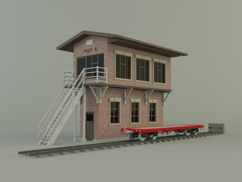 Train station building model 3D Model