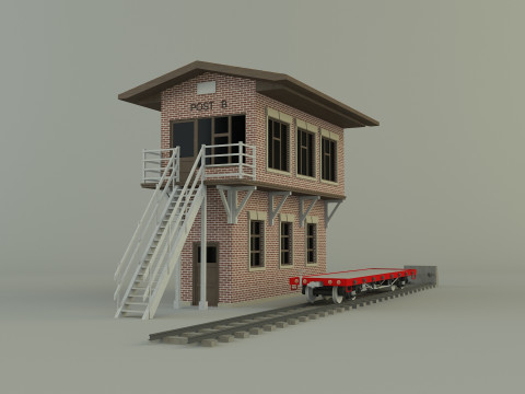 Train station building model 3D Model