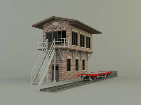 Train station building model 3D Model