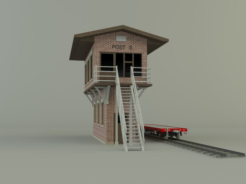 Train station building model 3D Model