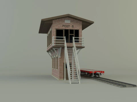 Train station building model 3D Model