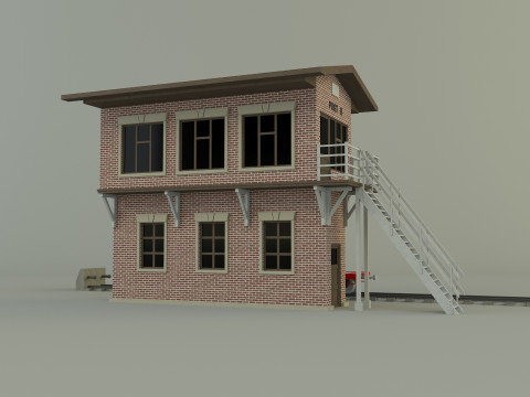 Train station building model 3D Model