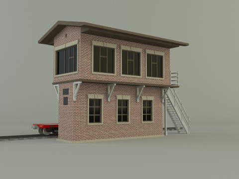 Train station building model 3D Model