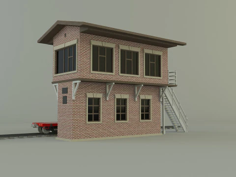 Train station building model 3D Model