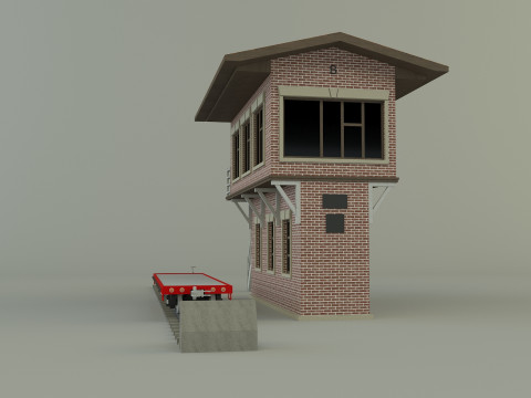 Train station building model 3D Model