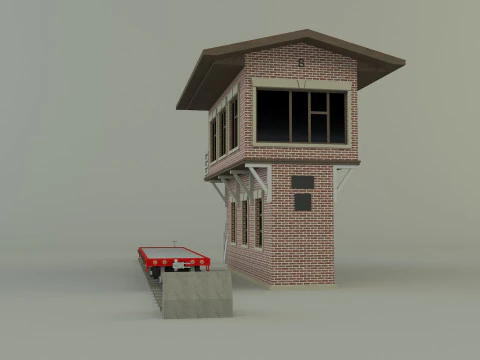 Train station building model 3D Model