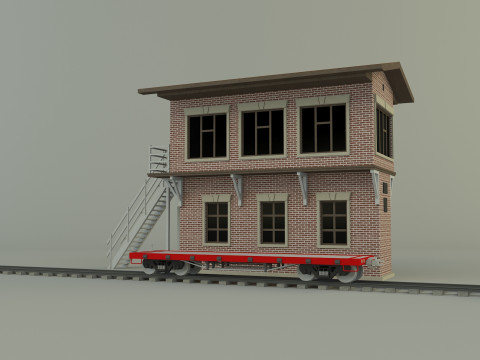 Train station building model 3D Model