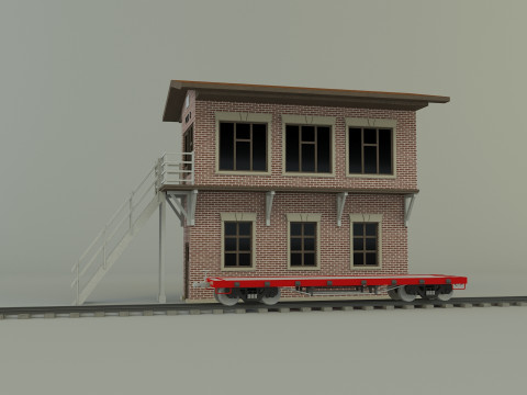 Train station building model 3D Model