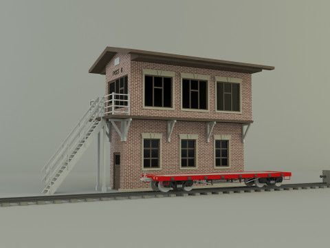 Train station building model 3D Model