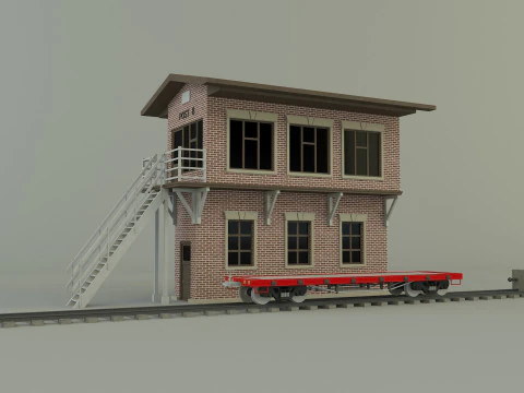 Train station building model 3D Model