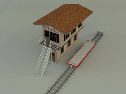 Train station building model 3D Model