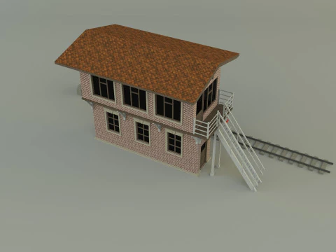 Train station building model 3D Model