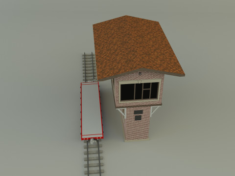 Train station building model 3D Model