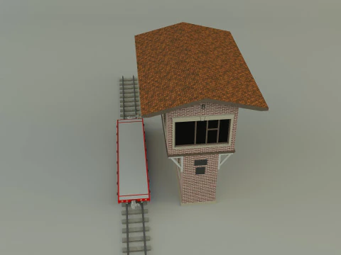 Train station building model 3D Model