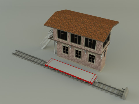 Train station building model 3D Model