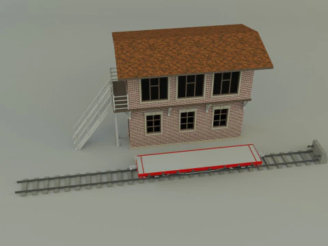Train station building model 3D Model