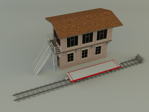 Train station building model 3D Model