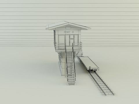 Train station building model 3D Model