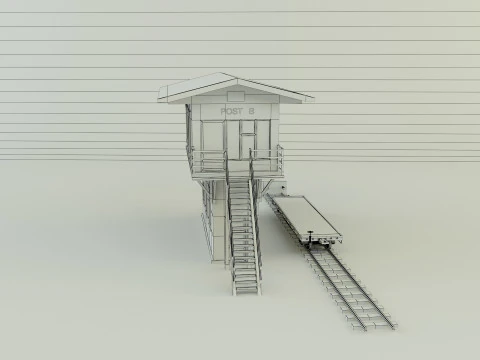 Train station building model 3D Model