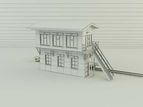 Train station building model 3D Model